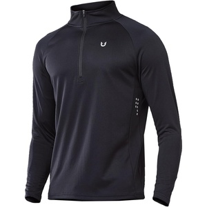 image:imageNORTHYARD Mens Quarter Zip Pullover Athletic Running Shirt Long Sleeve  14 Zip Quick Dry Lightweight Workout Tennis Gym Performance Hiking Sports Golf Balck Sun Protection Cool SPF UPF 50Black