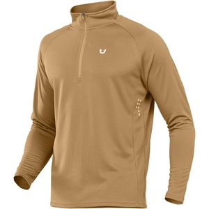 image:imageNORTHYARD Mens Quarter Zip Pullover Athletic Running Shirt Long Sleeve  14 Zip Quick Dry Lightweight Workout Tennis Gym Performance Hiking Sports Golf Balck Sun Protection Cool SPF UPF 50Khaki