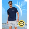 image:imageNORTHYARD Mens UPF 50 Sun Protection Shirt Short Sleeve Swim Rash Guard SPF UV Athletic Workout Running TShirtNavy Heather