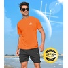 image:imageNORTHYARD Mens UPF 50 Sun Protection Shirt Short Sleeve Swim Rash Guard SPF UV Athletic Workout Running TShirtOrange