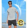 image:imageNORTHYARD Mens UPF 50 Sun Protection Shirt Short Sleeve Swim Rash Guard SPF UV Athletic Workout Running TShirtSmoke Heather