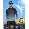 image:imageNORTHYARD Mens UPF 50 Sun Protection Hoodie Long Sleeve Rash Guard Shirts  Lightweight Quick Dry Fishing Swim Shirt Breathable Moisture Wicking 4Way Stretch Swimming Hiking Beach Golf Water SportGradient Wave