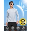 image:imageNORTHYARD Mens UPF 50 Sun Protection Hoodie Long Sleeve Rash Guard Shirts  Lightweight Quick Dry Fishing Swim Shirt Breathable Moisture Wicking 4Way Stretch Swimming Hiking Beach Golf Water SportLightgrey