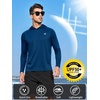 image:imageNORTHYARD Mens UPF 50 Sun Protection Hoodie Long Sleeve Rash Guard Shirts  Lightweight Quick Dry Fishing Swim Shirt Breathable Moisture Wicking 4Way Stretch Swimming Hiking Beach Golf Water SportDarkblue