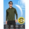 image:imageNORTHYARD Mens UPF 50 Sun Protection Hoodie Long Sleeve Rash Guard Shirts  Lightweight Quick Dry Fishing Swim Shirt Breathable Moisture Wicking 4Way Stretch Swimming Hiking Beach Golf Water SportArmygreen