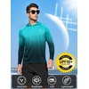 image:imageNORTHYARD Mens UPF 50 Sun Protection Hoodie Long Sleeve Rash Guard Shirts  Lightweight Quick Dry Fishing Swim Shirt Breathable Moisture Wicking 4Way Stretch Swimming Hiking Beach Golf Water SportGradient Lakeblue
