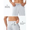 image:imageNORTHYARD Mens Athletic Pants Running Workout Gym Lightweight Quick Dry  Track Jogging Casual Sweatpants Sports Zipper Pockets Elastic Waist Breathable 4Way Stretch Cooling Reflective StripsLightgrey