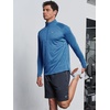 image:imageNORTHYARD Mens Quarter Zip Pullover Athletic Running Shirt Long Sleeve  14 Zip Top Quick Dry Lightweight Moisture Wicking Breathable Reflective Strips Performance Workout Gym Hiking SportsBlueheather