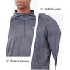 image:imageNORTHYARD Mens Quarter Zip Pullover Athletic Running Shirt Long Sleeve  14 Zip Top Quick Dry Lightweight Moisture Wicking Breathable Reflective Strips Performance Workout Gym Hiking SportsSmokegrey