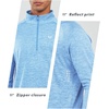 image:imageNORTHYARD Mens Quarter Zip Pullover Athletic Running Shirt Long Sleeve  14 Zip Top Quick Dry Lightweight Moisture Wicking Breathable Reflective Strips Performance Workout Gym Hiking SportsSkyheather