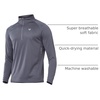 image:imageNORTHYARD Mens Quarter Zip Pullover Athletic Running Shirt Long Sleeve  14 Zip Top Quick Dry Lightweight Moisture Wicking Breathable Reflective Strips Performance Workout Gym Hiking SportsSmokegrey
