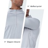 image:imageNORTHYARD Mens Quarter Zip Pullover Athletic Running Shirt Long Sleeve  14 Zip Top Quick Dry Lightweight Moisture Wicking Breathable Reflective Strips Performance Workout Gym Hiking SportsLightgrey