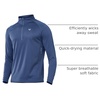 image:imageNORTHYARD Mens Quarter Zip Pullover Athletic Running Shirt Long Sleeve  14 Zip Top Quick Dry Lightweight Moisture Wicking Breathable Reflective Strips Performance Workout Gym Hiking SportsFederalblue