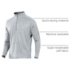 image:imageNORTHYARD Mens Quarter Zip Pullover Athletic Running Shirt Long Sleeve  14 Zip Top Quick Dry Lightweight Moisture Wicking Breathable Reflective Strips Performance Workout Gym Hiking SportsLightheather