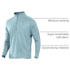 image:imageNORTHYARD Mens Quarter Zip Pullover Athletic Running Shirt Long Sleeve  14 Zip Top Quick Dry Lightweight Moisture Wicking Breathable Reflective Strips Performance Workout Gym Hiking SportsLightcyanheather
