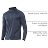 image:imageNORTHYARD Mens Quarter Zip Pullover Athletic Running Shirt Long Sleeve  14 Zip Top Quick Dry Lightweight Moisture Wicking Breathable Reflective Strips Performance Workout Gym Hiking SportsCoolgrey