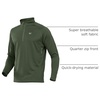 image:imageNORTHYARD Mens Quarter Zip Pullover Athletic Running Shirt Long Sleeve  14 Zip Top Quick Dry Lightweight Moisture Wicking Breathable Reflective Strips Performance Workout Gym Hiking SportsArmygreen