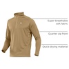 image:imageNORTHYARD Mens Quarter Zip Pullover Athletic Running Shirt Long Sleeve  14 Zip Top Quick Dry Lightweight Moisture Wicking Breathable Reflective Strips Performance Workout Gym Hiking SportsKhaki