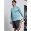 image:imageNORTHYARD Mens Quarter Zip Pullover Athletic Running Shirt Long Sleeve  14 Zip Top Quick Dry Lightweight Moisture Wicking Breathable Reflective Strips Performance Workout Gym Hiking SportsLightcyanheather