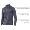 image:imageNORTHYARD Mens Quarter Zip Pullover Athletic Running Shirt Long Sleeve  14 Zip Top Quick Dry Lightweight Moisture Wicking Breathable Reflective Strips Performance Workout Gym Hiking SportsDarkgrey
