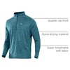 image:imageNORTHYARD Mens Quarter Zip Pullover Athletic Running Shirt Long Sleeve  14 Zip Top Quick Dry Lightweight Moisture Wicking Breathable Reflective Strips Performance Workout Gym Hiking SportsDarkgreenheather