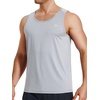 image:imageNORTHYARD Mens Tank Top Workout Lightweight Sleeveless Shirt for Running  Gym UPF50 protection moisturewicking quickdry 4way stretch vented back reflective logos Tagless relaxed fitLightgrey