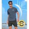 image:imageNORTHYARD Mens UPF 50 Swim Rash Guard Short Sleeve Workout Shirt  Sun UV Protection Quick Dry Athletic Running Gym Beach Work Casual Hiking Cool Lightweight Crew NeckCoolgrey