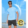 image:imageNORTHYARD Mens UPF 50 Swim Rash Guard Short Sleeve Workout Shirt  Sun UV Protection Quick Dry Athletic Running Gym Beach Work Casual Hiking Cool Lightweight Crew NeckSkyblue