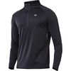 image:imageNORTHYARD Mens Quarter Zip Pullover Athletic Running Shirt Long Sleeve  14 Zip Top Quick Dry Lightweight Moisture Wicking Breathable Reflective Strips Performance Workout Gym Hiking SportsBlack