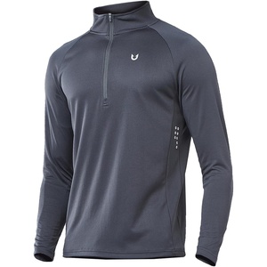 image:imageNORTHYARD Mens Quarter Zip Pullover Athletic Running Shirt Long Sleeve  14 Zip Top Quick Dry Lightweight Moisture Wicking Breathable Reflective Strips Performance Workout Gym Hiking SportsDarkgrey