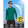 image:imageNORTHYARD Mens Fishing Sun Hoodie Long Sleeve UPF 50 Rash Guard Shirts  Lightweight Quick Dry Swim Shirt UV Protection Breathable Moisture Wicking Swimming Hiking Beach Golf Water SportEvergreen