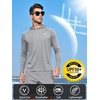 image:imageNORTHYARD Mens Fishing Sun Hoodie Long Sleeve UPF 50 Rash Guard Shirts  Lightweight Quick Dry Swim Shirt UV Protection Breathable Moisture Wicking Swimming Hiking Beach Golf Water SportGreyheather