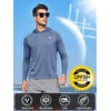 image:imageNORTHYARD Mens Fishing Sun Hoodie Long Sleeve UPF 50 Rash Guard Shirts  Lightweight Quick Dry Swim Shirt UV Protection Breathable Moisture Wicking Swimming Hiking Beach Golf Water SportBlueheather