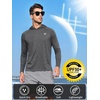 image:imageNORTHYARD Mens Fishing Sun Hoodie Long Sleeve UPF 50 Rash Guard Shirts  Lightweight Quick Dry Swim Shirt UV Protection Breathable Moisture Wicking Swimming Hiking Beach Golf Water SportCarbonheather