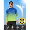 image:imageNORTHYARD Mens Fishing Sun Hoodie Long Sleeve UPF 50 Rash Guard Shirts  Lightweight Quick Dry Swim Shirt UV Protection Breathable Moisture Wicking Swimming Hiking Beach Golf Water SportGradient Blue Green