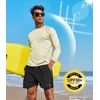 image:imageNORTHYARD Mens Sun Protection Shirts UPF 50 Long Sleeve Running Workout  Swim Rash Guard Quick Dry Lightweight Moisture Wicking Cool UV SPF Athletic Hiking Sports Beach Water Fishing SwimmingOysterwhite