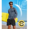 image:imageNORTHYARD Mens Sun Protection Shirts UPF 50 Long Sleeve Running Workout  Swim Rash Guard Quick Dry Lightweight Moisture Wicking Cool UV SPF Athletic Hiking Sports Beach Water Fishing SwimmingCoolgrey