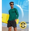 image:imageNORTHYARD Mens Sun Protection Shirts UPF 50 Long Sleeve Running Workout  Swim Rash Guard Quick Dry Lightweight Moisture Wicking Cool UV SPF Athletic Hiking Sports Beach Water Fishing SwimmingEvergreen