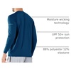 image:imageNORTHYARD Mens Sun Protection Shirts UPF 50 Long Sleeve Running Workout  Swim Rash Guard Quick Dry Lightweight Moisture Wicking Cool UV SPF Athletic Hiking Sports Beach Water Fishing SwimmingDarkblue