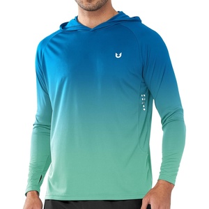 image:imageNORTHYARD Mens Fishing Sun Hoodie Long Sleeve UPF 50 Rash Guard Shirts  Lightweight Quick Dry Swim Shirt UV Protection Breathable Moisture Wicking Swimming Hiking Beach Golf Water SportGradient Skyblue