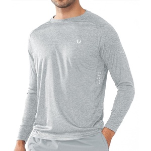 image:imageNORTHYARD Mens Sun Protection Shirts UPF 50 Long Sleeve Running Workout  Swim Rash Guard Quick Dry Lightweight Moisture Wicking Cool UV SPF Athletic Hiking Sports Beach Water Fishing SwimmingGreyheather