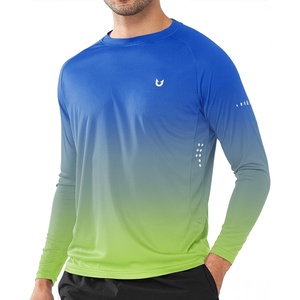 image:imageNORTHYARD Mens Sun Protection Shirts UPF 50 Long Sleeve Running Workout  Swim Rash Guard Quick Dry Lightweight Moisture Wicking Cool UV SPF Athletic Hiking Sports Beach Water Fishing SwimmingGradientbluegreen