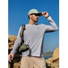 image:imageNORTHYARD Mens Fishing Sun Shirts Long Sleeve Hiking TShirt UPF 50  Quick Dry Graphic Rash Guard UV Protection Lightweight 4Way Stretch Moisture Wicking Camping Traveling Running OutdoorLightgrey