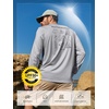 image:imageNORTHYARD Mens Fishing Sun Shirts Long Sleeve Hiking TShirt UPF 50  Quick Dry Graphic Rash Guard UV Protection Lightweight 4Way Stretch Moisture Wicking Camping Traveling Running OutdoorLightgrey