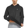 image:imageNORTHYARD Mens Lightweight Waffle Fleece Hoodie Running Workout Pullover  Long Sleeve Athletic Sweatshirt Breathable Thin Fleece Lining Buckle Hood Thumb Holes Hidden Zip Pocket Gym Hiking GolfBlack