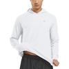 image:imageNORTHYARD Mens Lightweight Waffle Fleece Hoodie Running Workout Pullover  Long Sleeve Athletic Sweatshirt Breathable Thin Fleece Lining Buckle Hood Thumb Holes Hidden Zip Pocket Gym Hiking GolfWhite