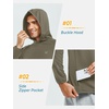 image:imageNORTHYARD Mens Lightweight Waffle Fleece Hoodie Running Workout Pullover  Long Sleeve Athletic Sweatshirt Breathable Thin Fleece Lining Buckle Hood Thumb Holes Hidden Zip Pocket Gym Hiking GolfDarkkhaki