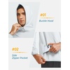 image:imageNORTHYARD Mens Lightweight Waffle Fleece Hoodie Running Workout Pullover  Long Sleeve Athletic Sweatshirt Breathable Thin Fleece Lining Buckle Hood Thumb Holes Hidden Zip Pocket Gym Hiking GolfLightgrey