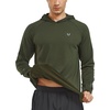 image:imageNORTHYARD Mens Lightweight Waffle Fleece Hoodie Running Workout Pullover  Long Sleeve Athletic Sweatshirt Breathable Thin Fleece Lining Buckle Hood Thumb Holes Hidden Zip Pocket Gym Hiking GolfArmygreen