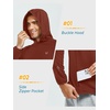image:imageNORTHYARD Mens Lightweight Waffle Fleece Hoodie Running Workout Pullover  Long Sleeve Athletic Sweatshirt Breathable Thin Fleece Lining Buckle Hood Thumb Holes Hidden Zip Pocket Gym Hiking GolfWine